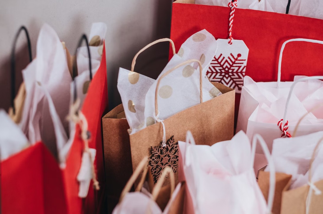 shopping bag on ground